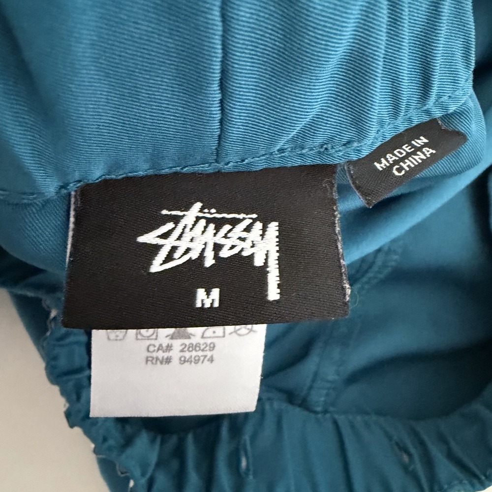 Stussy Shorts Mens Medium Blue Stock Water Lined Drawstring Nylon Beach Surf - Picture 3 of 6